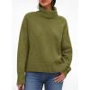imagePRETTYGARDEN Womens Turtleneck Long Sleeve Sweater 2025 Fall Trendy Loose Fit Casual Tops Chunky Knit Pullover SweatersOlive Green