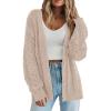 imagePRETTYGARDEN Womens Chunky Cardigan Sweaters 2025 Fall Oversized Cable Knit Long Sleeve Open Front Cardigans Winter ClothingApricot