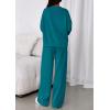 imagePRETTYGARDEN 2 Piece Sets For Women Fall Trendy Long Sleeve Sweatshirt Wide Leg Pants Loungewear Set Matching SweatsuitBlue Green