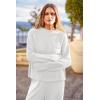 imagePRETTYGARDEN Two Piece Sets for Women 2025 Pullover Sweater High Waisted Sweatpants Tracksuit Lounge Set Fall Winter OutfitsBeige White