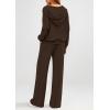 imagePRETTYGARDEN Womens 2 Piece Fall Lounge Sets 2025 Zip Up Hoodie Wide Leg Pants Tracksuit Matching Travel Outfits ClothesBrown