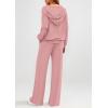 imagePRETTYGARDEN Womens 2 Piece Fall Lounge Sets 2025 Zip Up Hoodie Wide Leg Pants Tracksuit Matching Travel Outfits ClothesPink