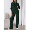 imagePRETTYGARDEN Womens 2 Piece Outfits Sweatsuits 2025 Fall Full Zip Sweatshirts Workout Pants Matching Lounge Sets TracksuitsDark Green