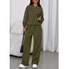 imagePRETTYGARDEN Womens Sweatsuits 2 Piece Set 2025 Casual Winter Long Sleeve Hoodie Loose Wide Leg Sweatpants Fall TracksuitArmy Green
