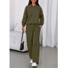 imagePRETTYGARDEN Womens Sweatsuits 2 Piece Set 2025 Casual Winter Long Sleeve Hoodie Loose Wide Leg Sweatpants Fall TracksuitArmy Green