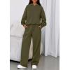 imagePRETTYGARDEN Womens Sweatsuits 2 Piece Set 2025 Casual Winter Long Sleeve Hoodie Loose Wide Leg Sweatpants Fall TracksuitArmy Green