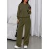 imagePRETTYGARDEN Womens Sweatsuits 2 Piece Set 2025 Casual Winter Long Sleeve Hoodie Loose Wide Leg Sweatpants Fall TracksuitArmy Green
