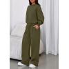 imagePRETTYGARDEN Womens Sweatsuits 2 Piece Set 2025 Casual Winter Long Sleeve Hoodie Loose Wide Leg Sweatpants Fall TracksuitArmy Green