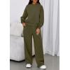 imagePRETTYGARDEN Womens Sweatsuits 2 Piece Set 2025 Casual Winter Long Sleeve Hoodie Loose Wide Leg Sweatpants Fall TracksuitArmy Green