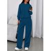imagePRETTYGARDEN Womens Sweatsuits 2 Piece Set 2025 Casual Winter Long Sleeve Hoodie Loose Wide Leg Sweatpants Fall TracksuitDark Blue