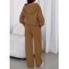 imagePRETTYGARDEN Womens Sweatsuits 2 Piece Set 2025 Casual Winter Long Sleeve Hoodie Loose Wide Leg Sweatpants Fall TracksuitLight Brown