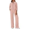 imagePRETTYGARDEN Womens 2 Piece Outfits Sweatsuits 2025 Fall Full Zip Sweatshirts Workout Pants Matching Lounge Sets TracksuitsLight Pink