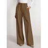 imagePRETTYGARDEN Womens Wide Leg Dress Pants 2025 Business Casual Flowy Work Palazzo Pants High Waisted Slacks TrousersBrown