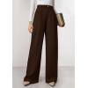 imagePRETTYGARDEN Womens Wide Leg Dress Pants 2025 Business Casual Flowy Work Palazzo Pants High Waisted Slacks TrousersDark Brown