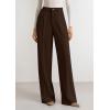 imagePRETTYGARDEN Womens Wide Leg Dress Pants 2025 Business Casual Flowy Work Palazzo Pants High Waisted Slacks TrousersDark Brown
