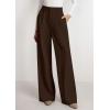 imagePRETTYGARDEN Womens Wide Leg Dress Pants 2025 Business Casual Flowy Work Palazzo Pants High Waisted Slacks TrousersDark Brown