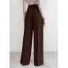 imagePRETTYGARDEN Womens Wide Leg Dress Pants 2025 Business Casual Flowy Work Palazzo Pants High Waisted Slacks TrousersDark Brown