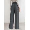 imagePRETTYGARDEN Womens Wide Leg Dress Pants 2025 Business Casual Flowy Work Palazzo Pants High Waisted Slacks TrousersDark Grey