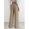 imagePRETTYGARDEN Womens Wide Leg Dress Pants 2025 Business Casual Flowy Work Palazzo Pants High Waisted Slacks TrousersLight Khaki