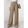 imagePRETTYGARDEN Womens Wide Leg Dress Pants 2025 Business Casual Flowy Work Palazzo Pants High Waisted Slacks TrousersLight Khaki