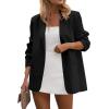 imagePRETTYGARDEN Blazers for Women Business Casual Outfits 2025 Fall Fashion Open Front Long Sleeve Suit Jackets Work BlazerBlack