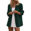 imagePRETTYGARDEN Blazers for Women Business Casual Outfits 2025 Fall Fashion Open Front Long Sleeve Suit Jackets Work BlazerDark Green
