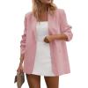 imagePRETTYGARDEN Blazers for Women Business Casual Outfits 2025 Fall Fashion Open Front Long Sleeve Suit Jackets Work BlazerPink