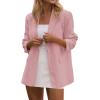 imagePRETTYGARDEN Blazers for Women Business Casual Outfits 2025 Fall Fashion Open Front Long Sleeve Suit Jackets Work BlazerPink