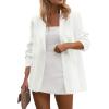 imagePRETTYGARDEN Blazers for Women Business Casual Outfits 2025 Fall Fashion Open Front Long Sleeve Suit Jackets Work BlazerWhite