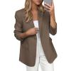 imagePRETTYGARDEN Blazers for Women Business Casual Outfits 2025 Fall Fashion Open Front Long Sleeve Suit Jackets Work BlazerDark Khaki