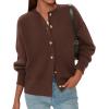 imagePRETTYGARDEN Cardigan for Women 2025 Fall Fashion Long Sleeve Trendy Button Down Work Office Sweaters Cute Winter JacketBrown