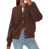 imagePRETTYGARDEN Cardigan for Women 2025 Fall Fashion Long Sleeve Trendy Button Down Work Office Sweaters Cute Winter JacketBrown