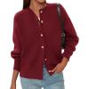 imagePRETTYGARDEN Cardigan for Women 2025 Fall Fashion Long Sleeve Trendy Button Down Work Office Sweaters Cute Winter JacketBurgundy