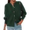 imagePRETTYGARDEN Cardigan for Women 2025 Fall Fashion Long Sleeve Trendy Button Down Work Office Sweaters Cute Winter JacketDark Green