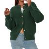 imagePRETTYGARDEN Cardigan for Women 2025 Fall Fashion Long Sleeve Trendy Button Down Work Office Sweaters Cute Winter JacketDark Green