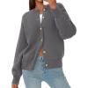 imagePRETTYGARDEN Cardigan for Women 2025 Fall Fashion Long Sleeve Trendy Button Down Work Office Sweaters Cute Winter JacketGrey