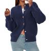 imagePRETTYGARDEN Cardigan for Women 2025 Fall Fashion Long Sleeve Trendy Button Down Work Office Sweaters Cute Winter JacketNavy
