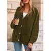 imagePRETTYGARDEN Fall Chunky Cardigan Sweaters for Women 2025 Button Long Lantern Sleeve Knit Oversized Coats with PocketsArmy Green