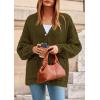 imagePRETTYGARDEN Fall Chunky Cardigan Sweaters for Women 2025 Button Long Lantern Sleeve Knit Oversized Coats with PocketsArmy Green