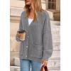 imagePRETTYGARDEN Fall Chunky Cardigan Sweaters for Women 2025 Button Long Lantern Sleeve Knit Oversized Coats with PocketsDark Grey
