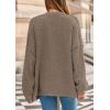 imagePRETTYGARDEN Fall Chunky Cardigan Sweaters for Women 2025 Button Long Lantern Sleeve Knit Oversized Coats with PocketsDark Khaki