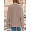imagePRETTYGARDEN Fall Chunky Cardigan Sweaters for Women 2025 Button Long Lantern Sleeve Knit Oversized Coats with PocketsLight Khaki