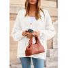 imagePRETTYGARDEN Fall Chunky Cardigan Sweaters for Women 2025 Button Long Lantern Sleeve Knit Oversized Coats with PocketsWhite