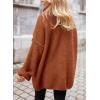 imagePRETTYGARDEN Oversized Sweaters for Women 2025 Chunky Turtleneck Sweater Fall Clothes Long Sleeve Tops Winter ClothingBrick Red