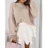 imagePRETTYGARDEN Sweaters for Women 2025 Fall Chunky Knit Long Sleeve Crew Neck Oversized Pullover Tops Winter Fashion ClothingBeige