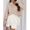 imagePRETTYGARDEN Sweaters for Women 2025 Fall Chunky Knit Long Sleeve Crew Neck Oversized Pullover Tops Winter Fashion ClothingBeige