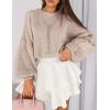 imagePRETTYGARDEN Sweaters for Women 2025 Fall Chunky Knit Long Sleeve Crew Neck Oversized Pullover Tops Winter Fashion ClothingBeige