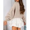 imagePRETTYGARDEN Sweaters for Women 2025 Fall Chunky Knit Long Sleeve Crew Neck Oversized Pullover Tops Winter Fashion ClothingBeige