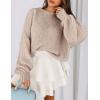 imagePRETTYGARDEN Sweaters for Women 2025 Fall Chunky Knit Long Sleeve Crew Neck Oversized Pullover Tops Winter Fashion ClothingBeige