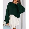imagePRETTYGARDEN Sweaters for Women 2025 Fall Chunky Knit Long Sleeve Crew Neck Oversized Pullover Tops Winter Fashion ClothingDark Green